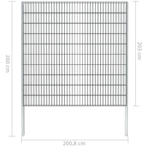 vidaxl 2d ensemble de cloture gabion 2008 x 2030 mm 18 m gris P 272650 5454283 3